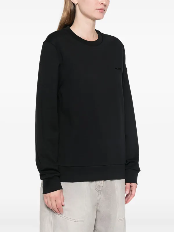 Moncler ロゴスウェットシャツ Black Logo Patch Cotton Sweatshirt - Sweatshirts for Men