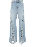 Philipp Plein ripped trousers - Blue