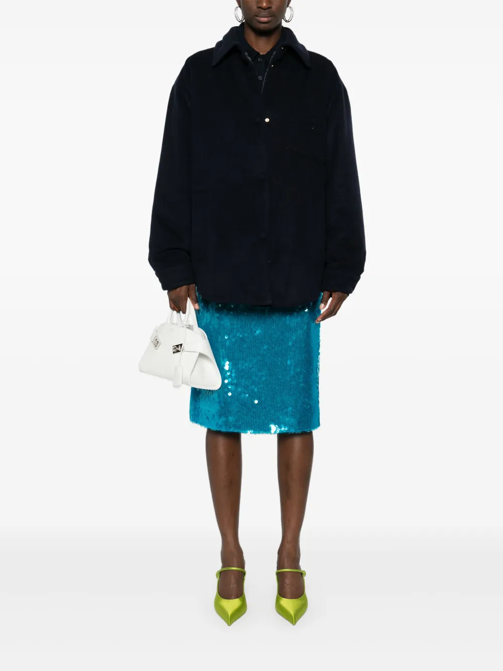 Miu Miu Donsjack met logo - Blauw