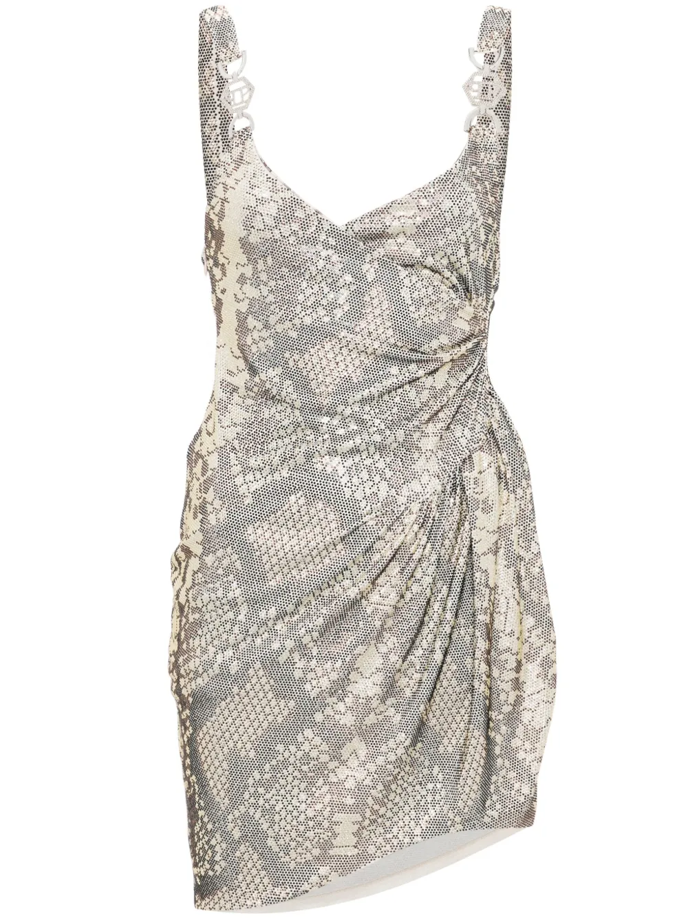 Philipp Plein Mini-jurk verfraaid met stras Beige