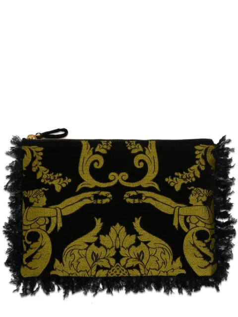 La DoubleJ cherub-print clutch bag
