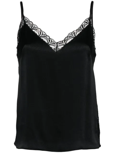 Alberta Ferretti lace-trim satin top