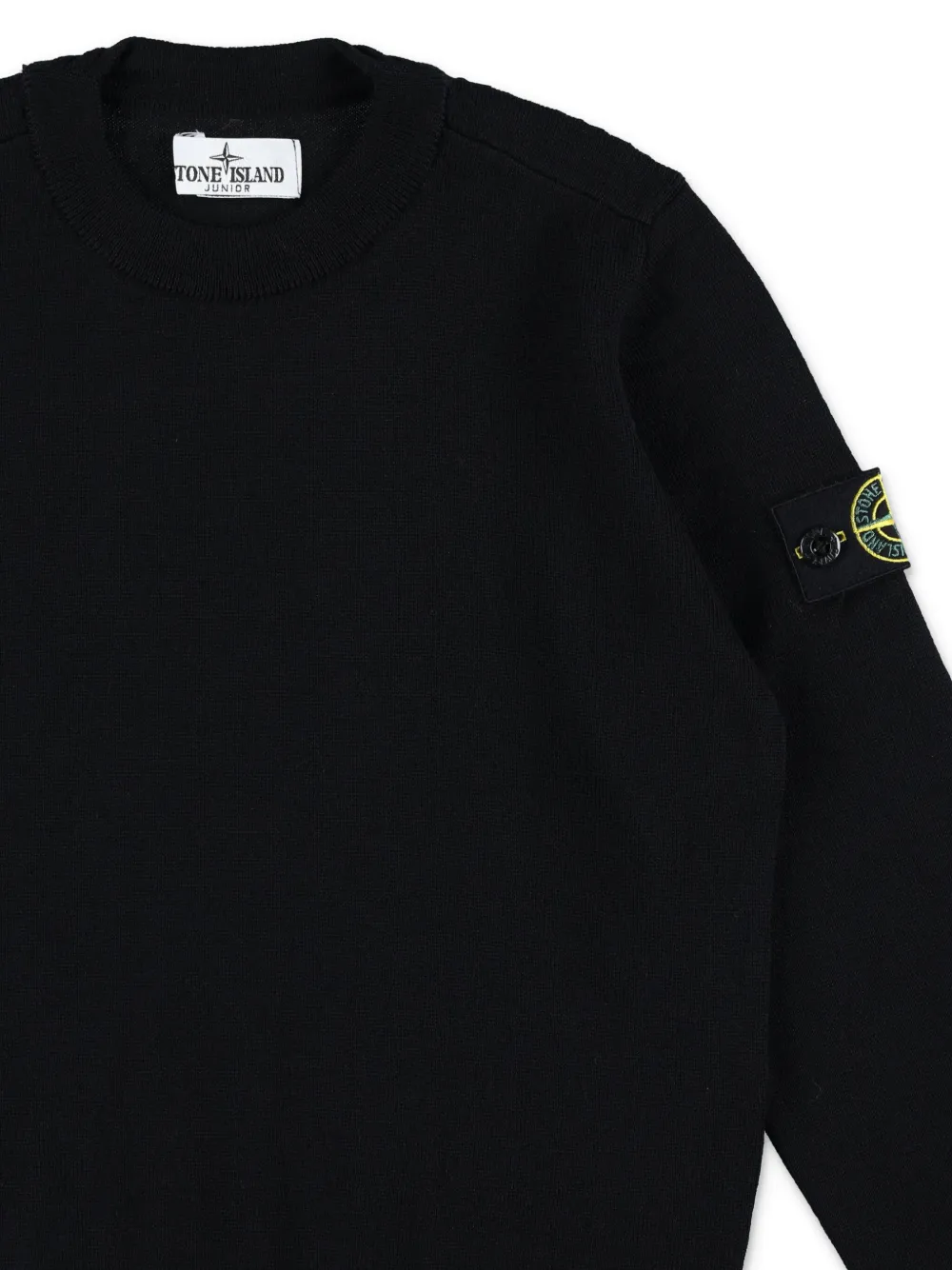 Stone Island Junior Sweater met Compass-logopatch Zwart