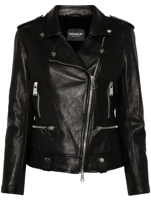 DONDUP veste de moto en cuir - Noir - DONDUP - Modalova