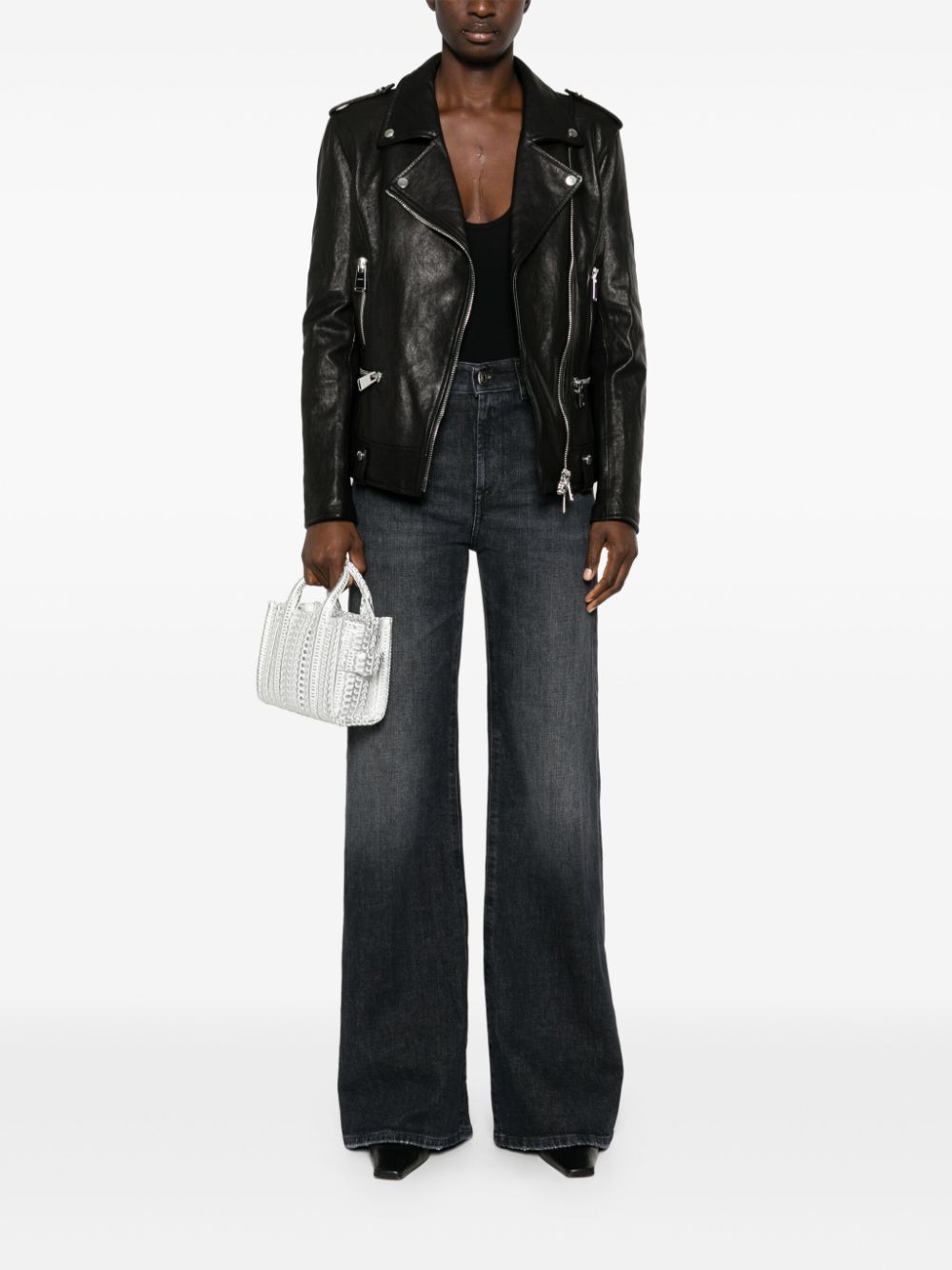 DONDUP leather jacket - Zwart