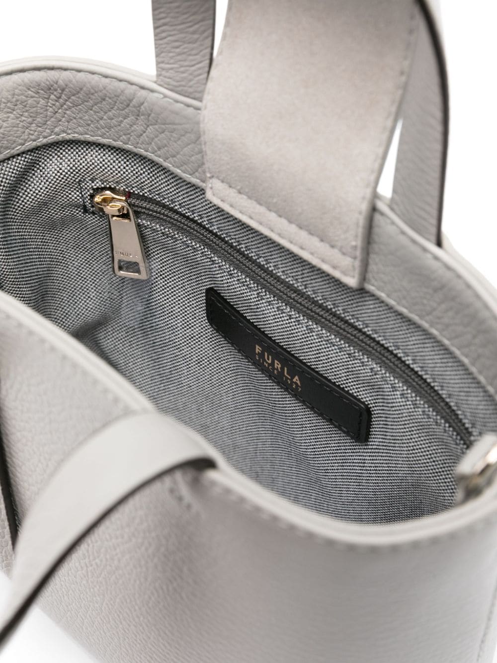 Shop Furla Leather Cross Body Bag In Grey