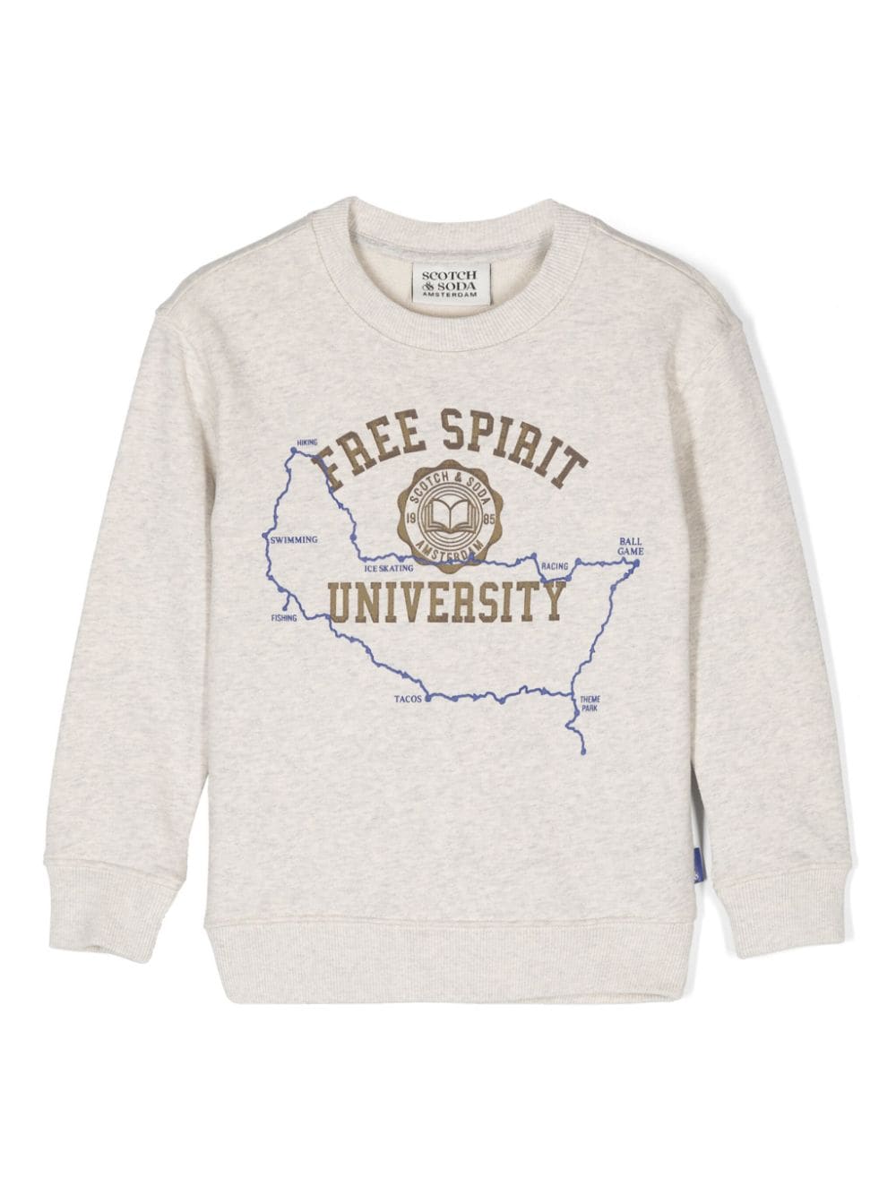 Shop Scotch & Soda Mélange-effect Sweatshirt In 灰色