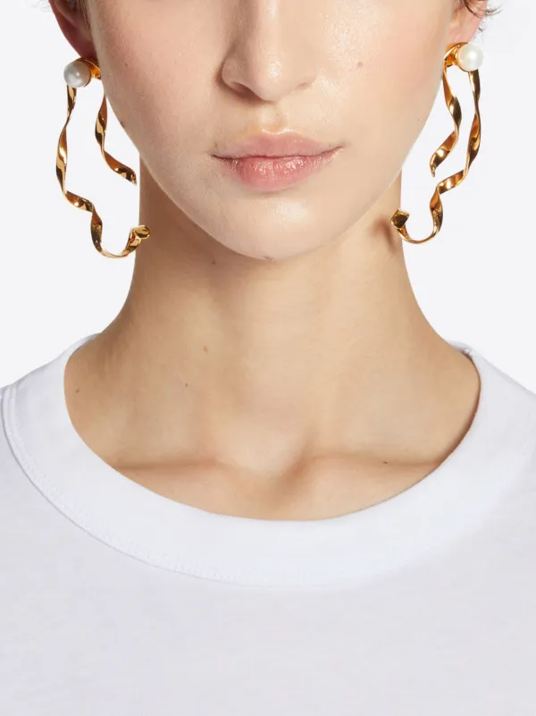 DRIES VAN NOTEN Wave Stud Earrings | Gold | FARFETCH TW