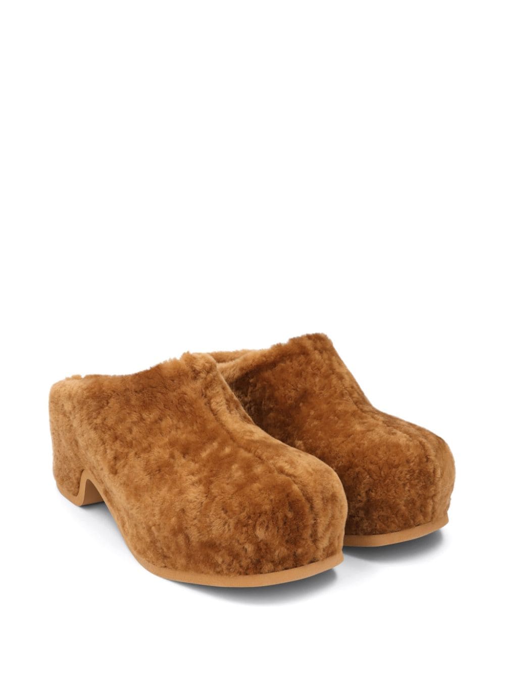 Shop Dries Van Noten Faux-fur Clogs In Brown