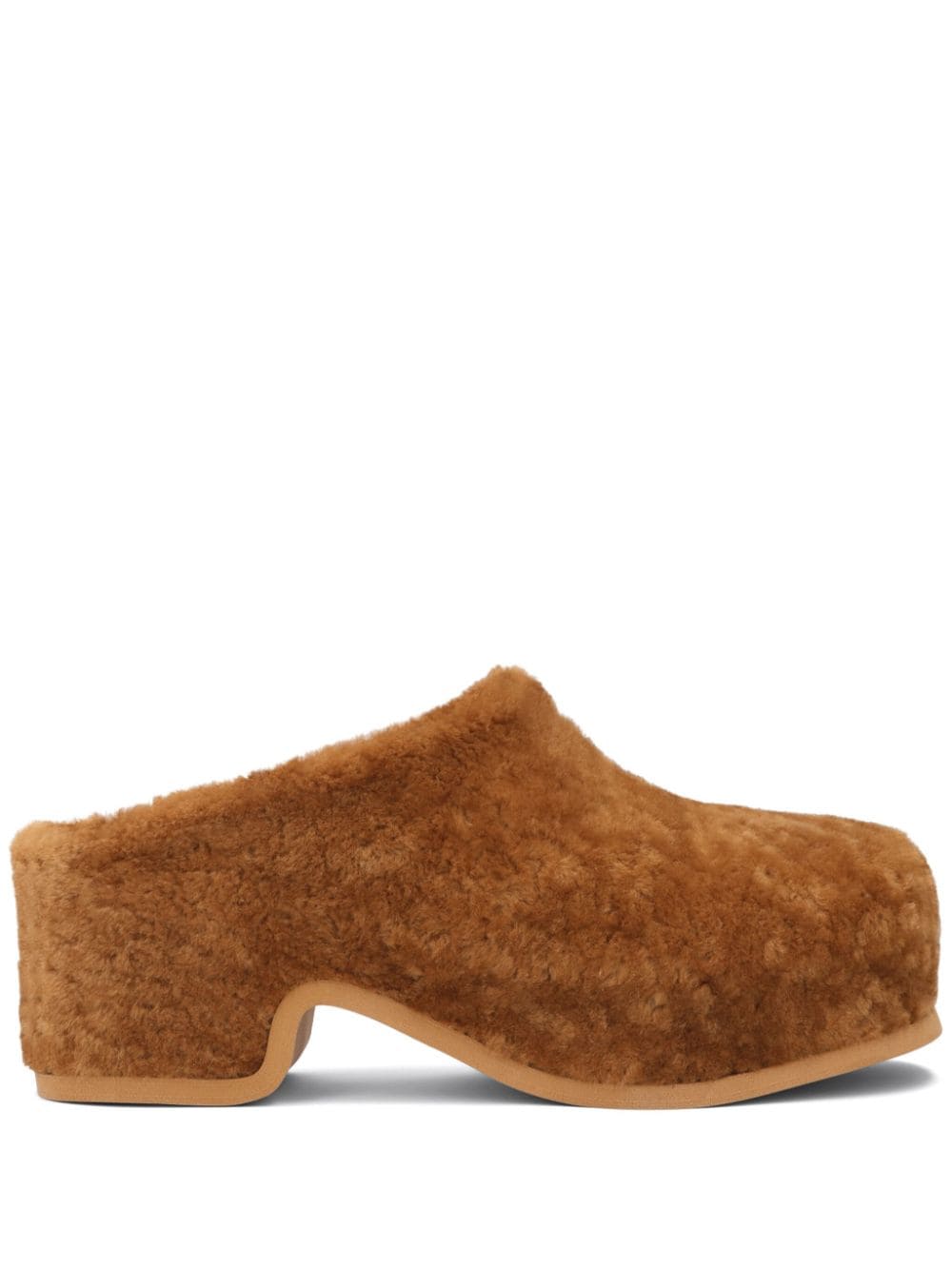 DRIES VAN NOTEN faux-fur clogs - Brown