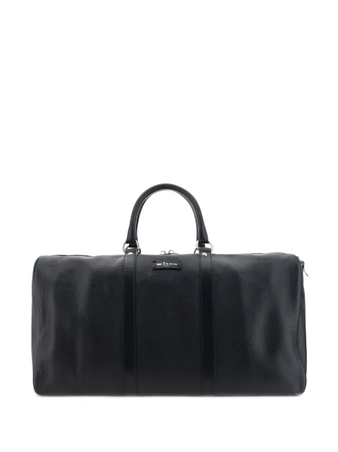 Kiton zipped leather luggage