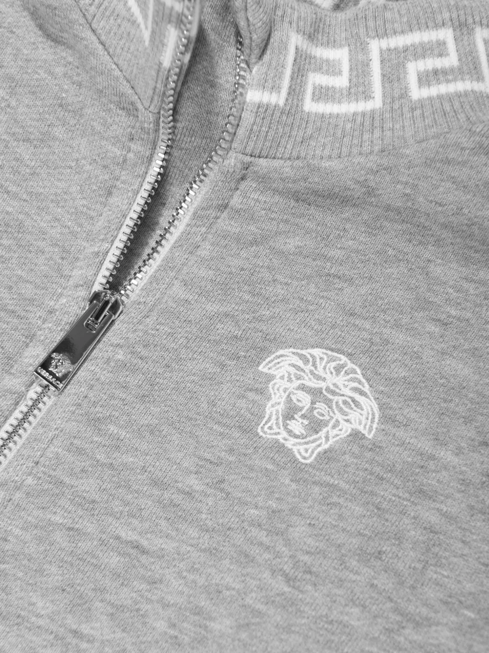 Versace Kids Greca sweater met rits Grijs