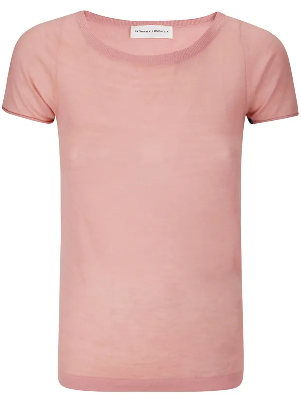 Extreme Cashmere Boat Neck T-shirt in Pink