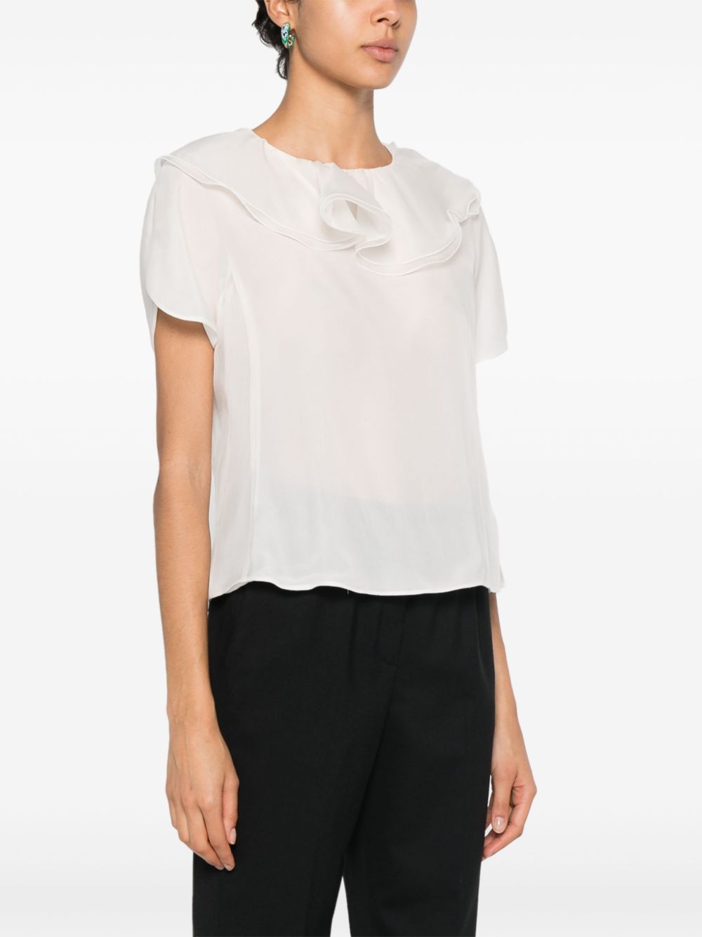 Emporio Armani ruffled silk blouse Women