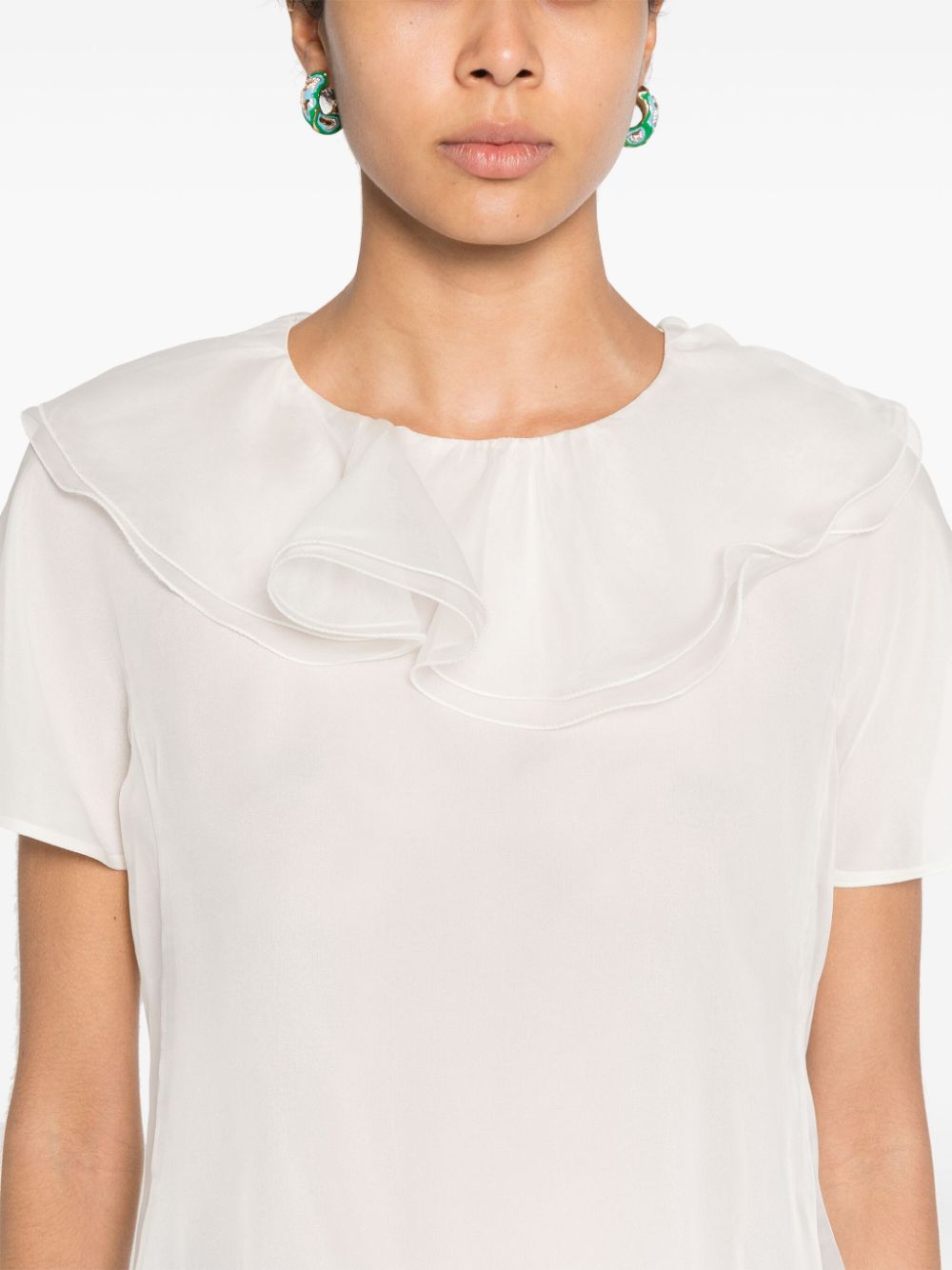 Emporio Armani ruffled silk blouse Women