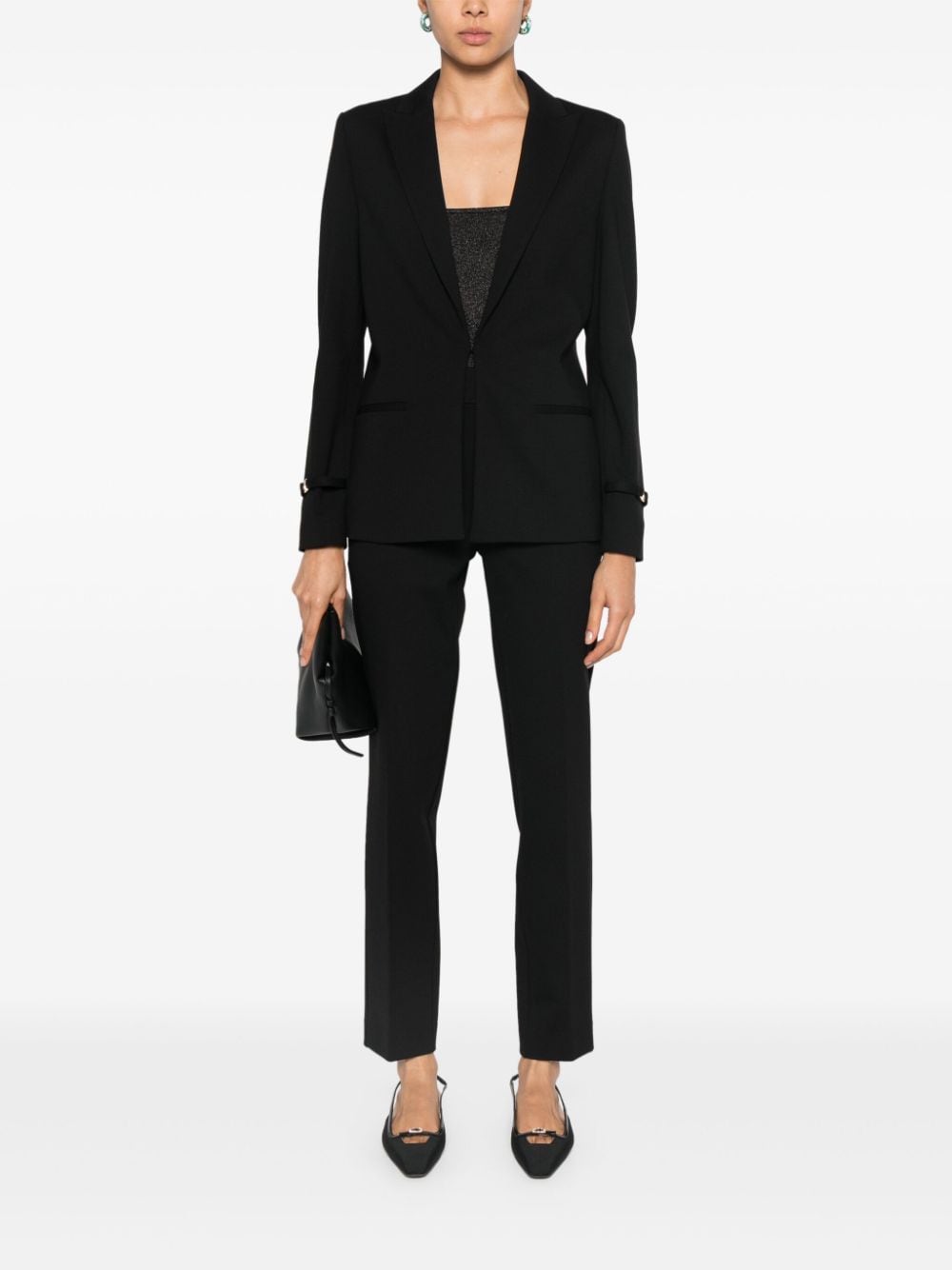 Shop Twinset Strap-detail Blazer In Black