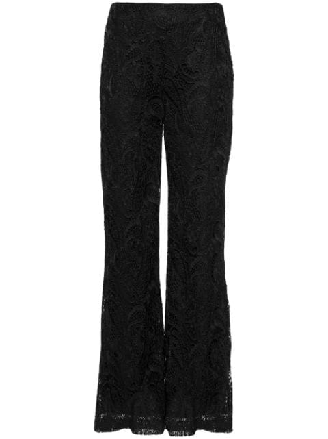 macramé straight-leg trousers