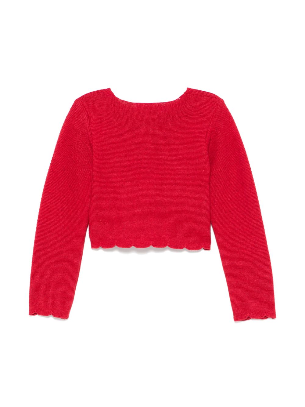 Patachou scallop-edge cardigan - Red