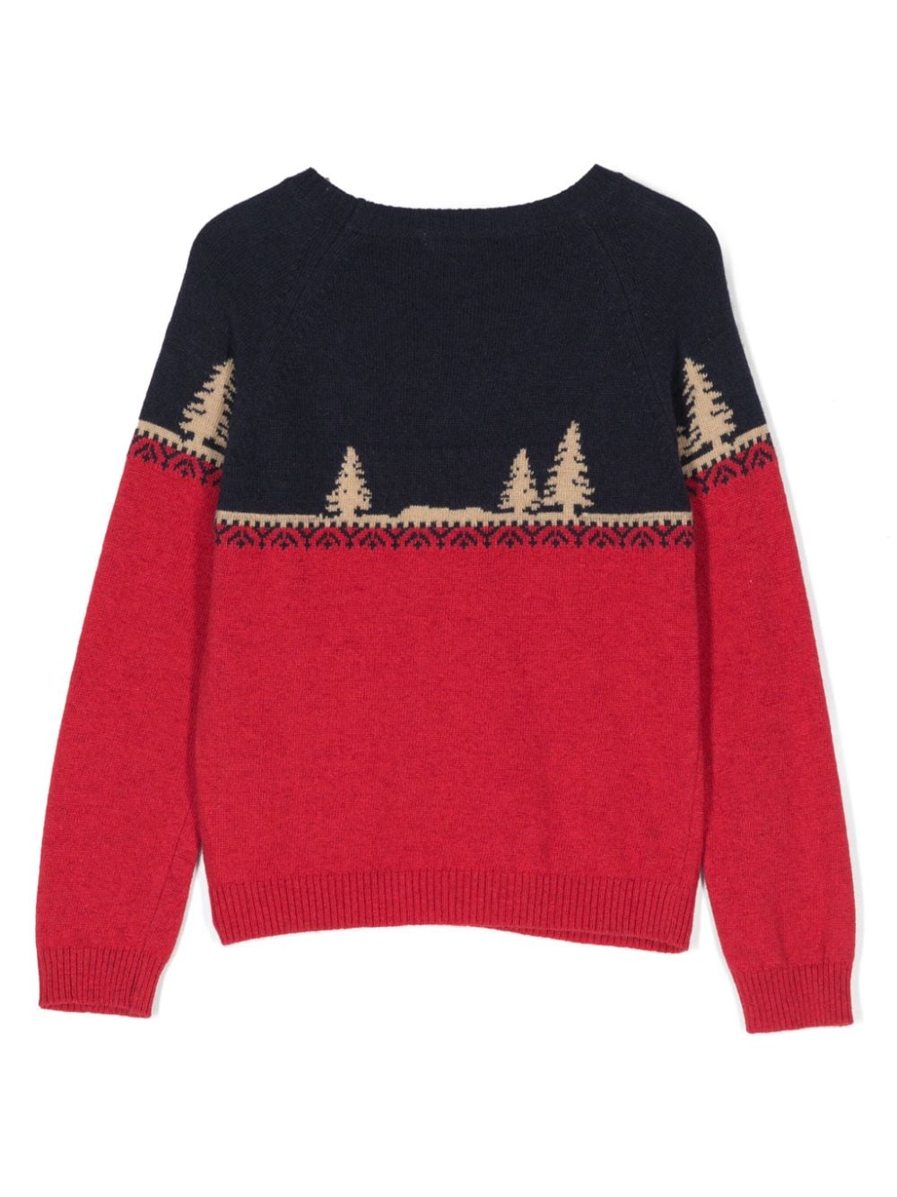 Shop Patachou Intarsia-knit Sweater In Red