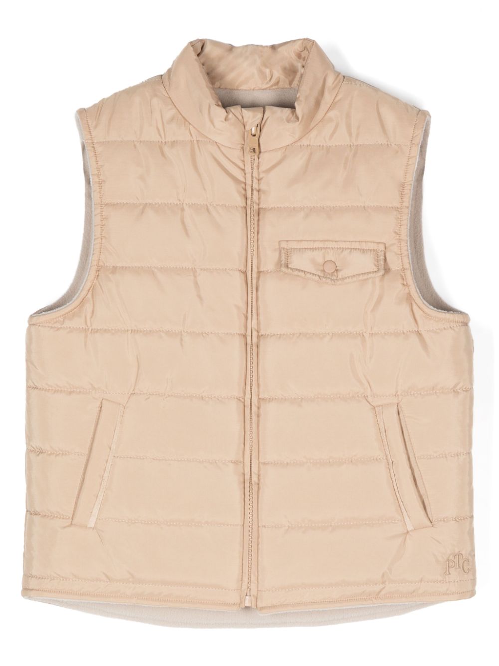 Patachou logo-embroidered gilet - Neutrals