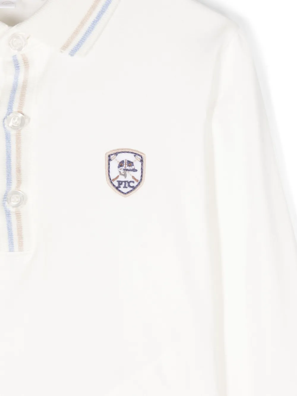 Patachou Poloshirt met geborduurd logo Beige