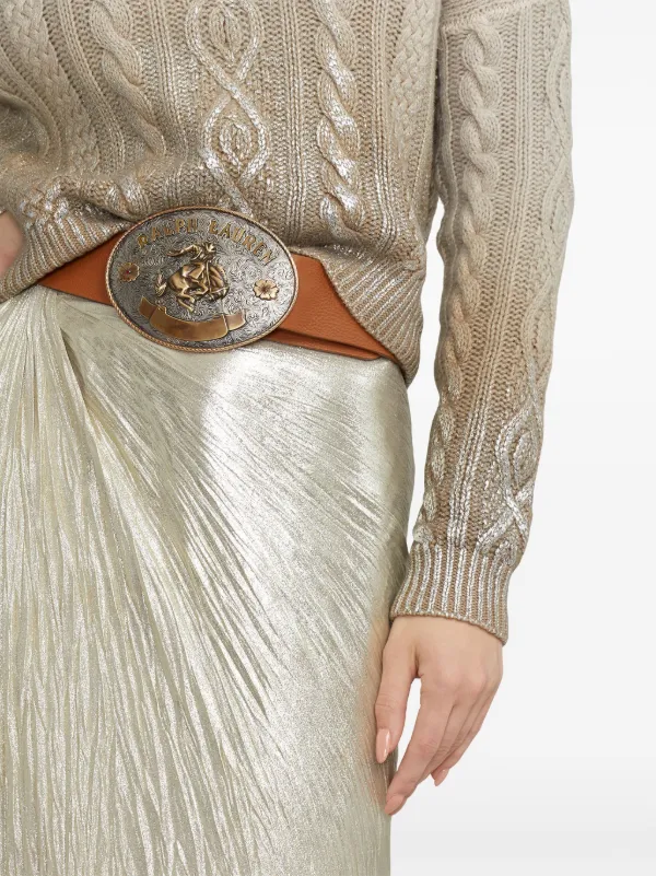 Ralph Lauren Collection Rodeo-buckle Leather Belt | Brown Ralph Lauren Collection Rodeo-buckle Leather Belt | Brown