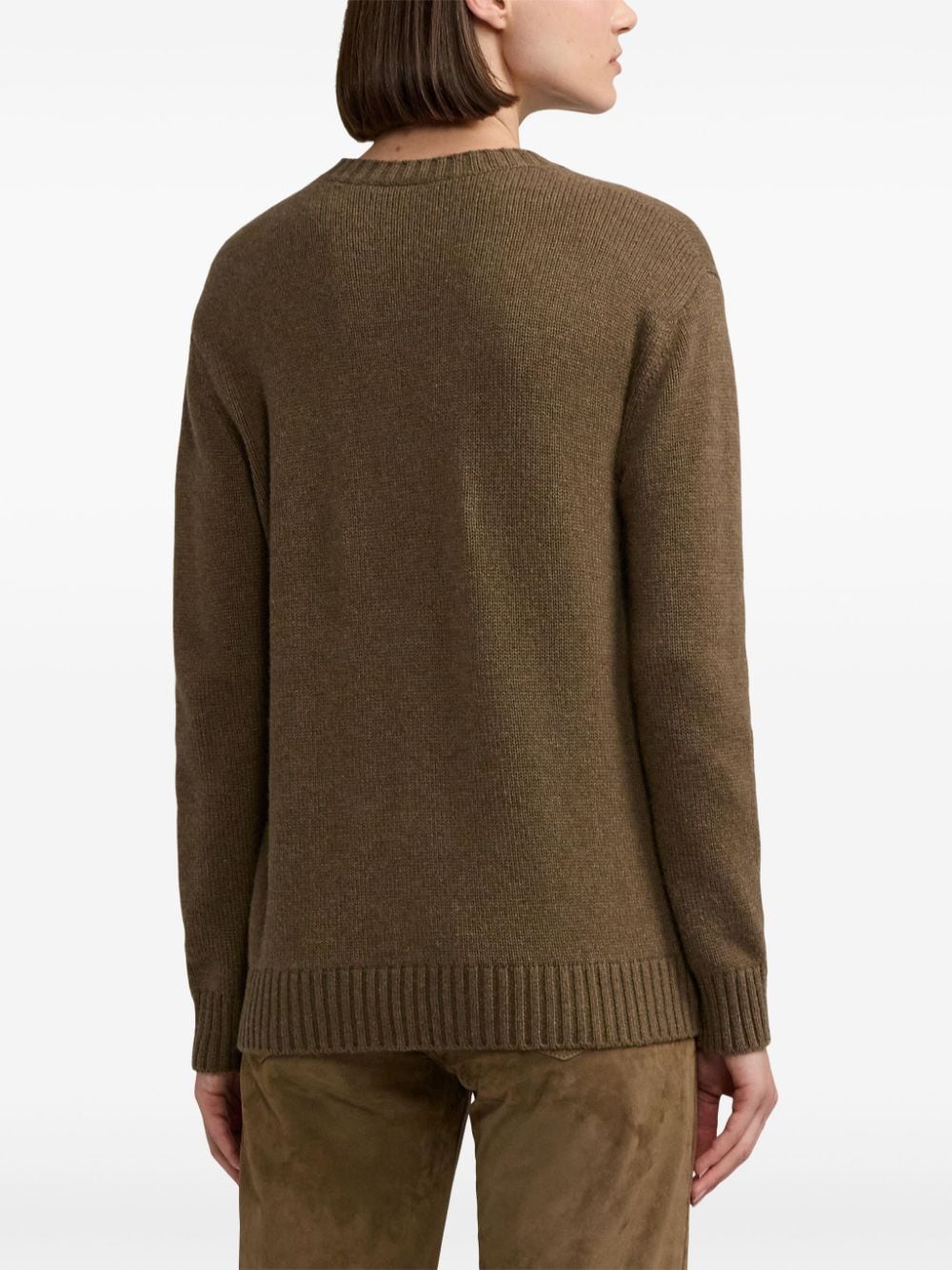 Shop Ralph Lauren Bear-motif Jumper In Brown