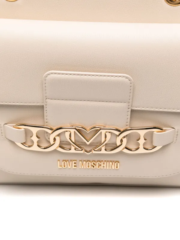 Love Moschino logo plaque Shoulder Bag Neutrals FARFETCH IE