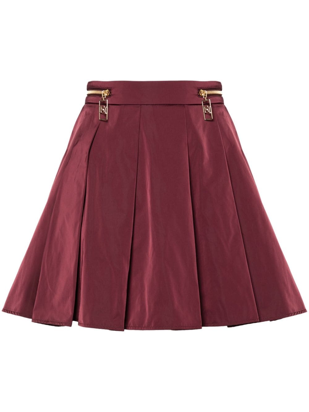 pleated zip-details mini skirt