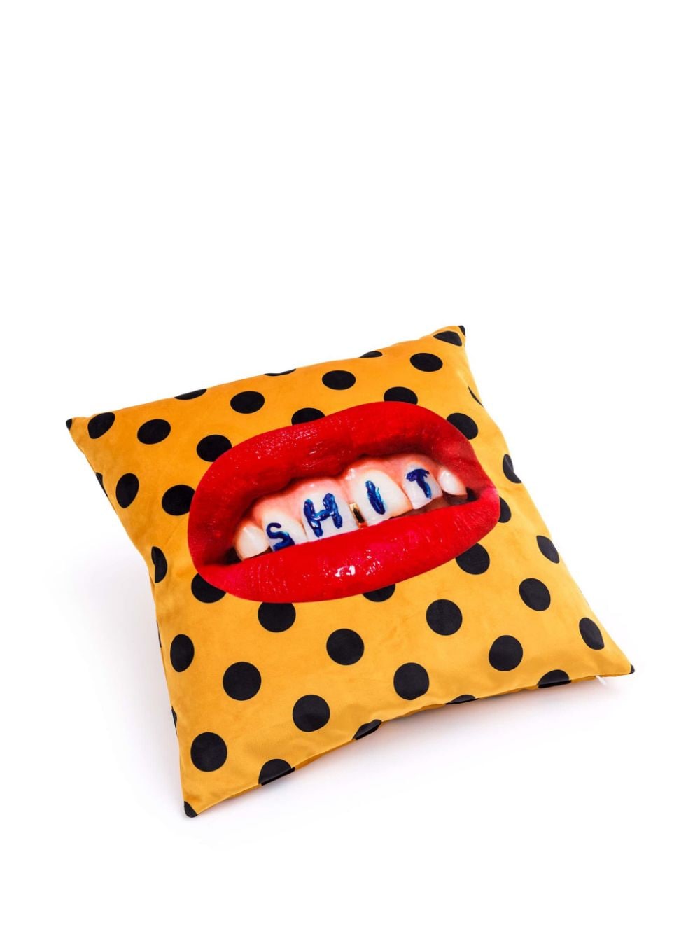 Shop Seletti Shit Cushion (50cm X 50cm) In Yellow