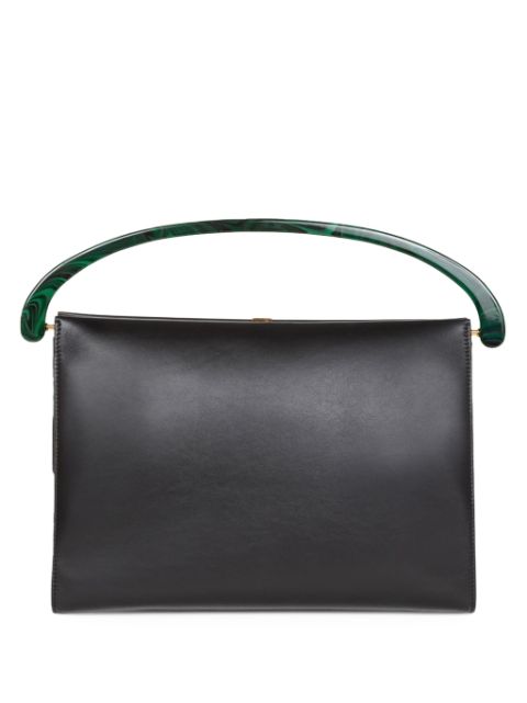 DRIES VAN NOTEN resin-handle leather tote bag