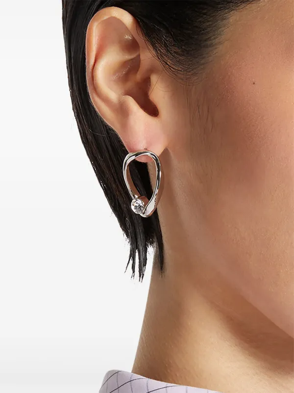 DRIES VAN NOTEN oval hoop earrings women Brass One Size Silver