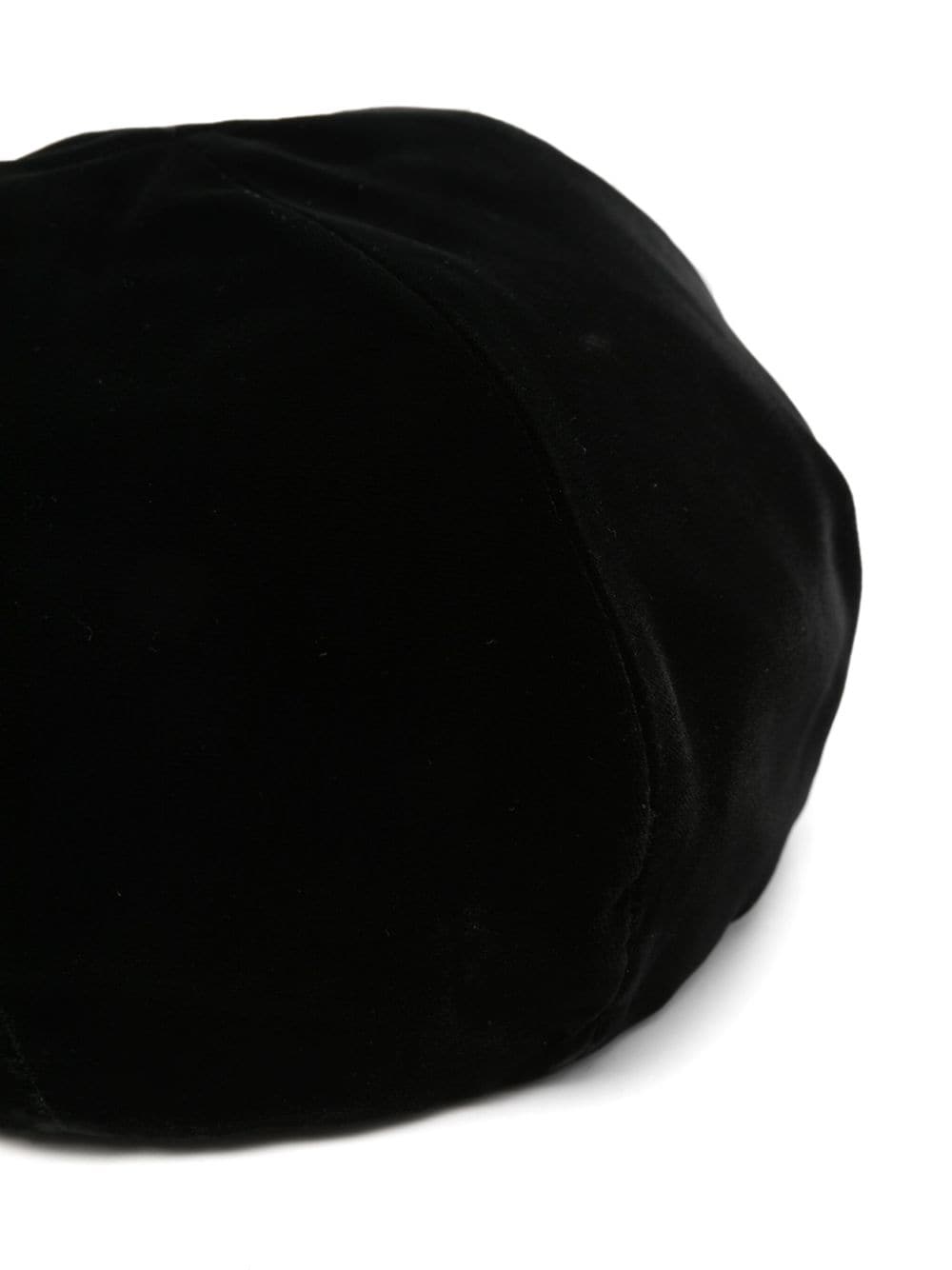 Shop Emporio Armani Velvet Beret Hat In Black