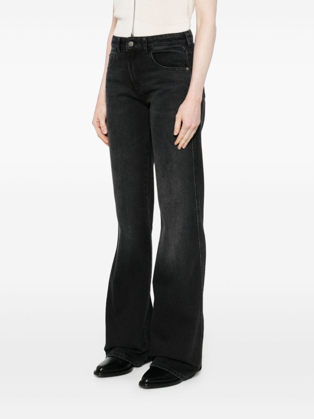 Shop Emporio Armani J9d Flared Jeans In Black