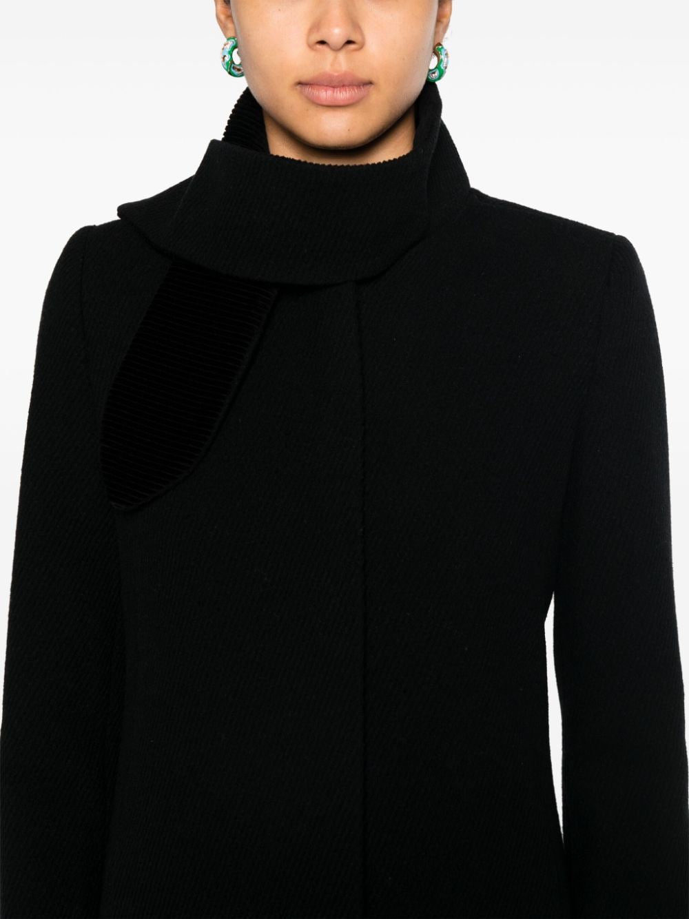 Shop Emporio Armani Corduroy Coat In Black