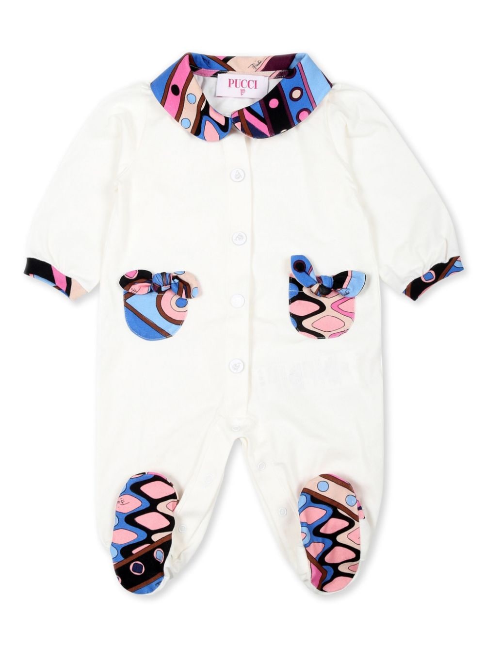 PUCCI Junior Vivara-print babygrow set - Wit