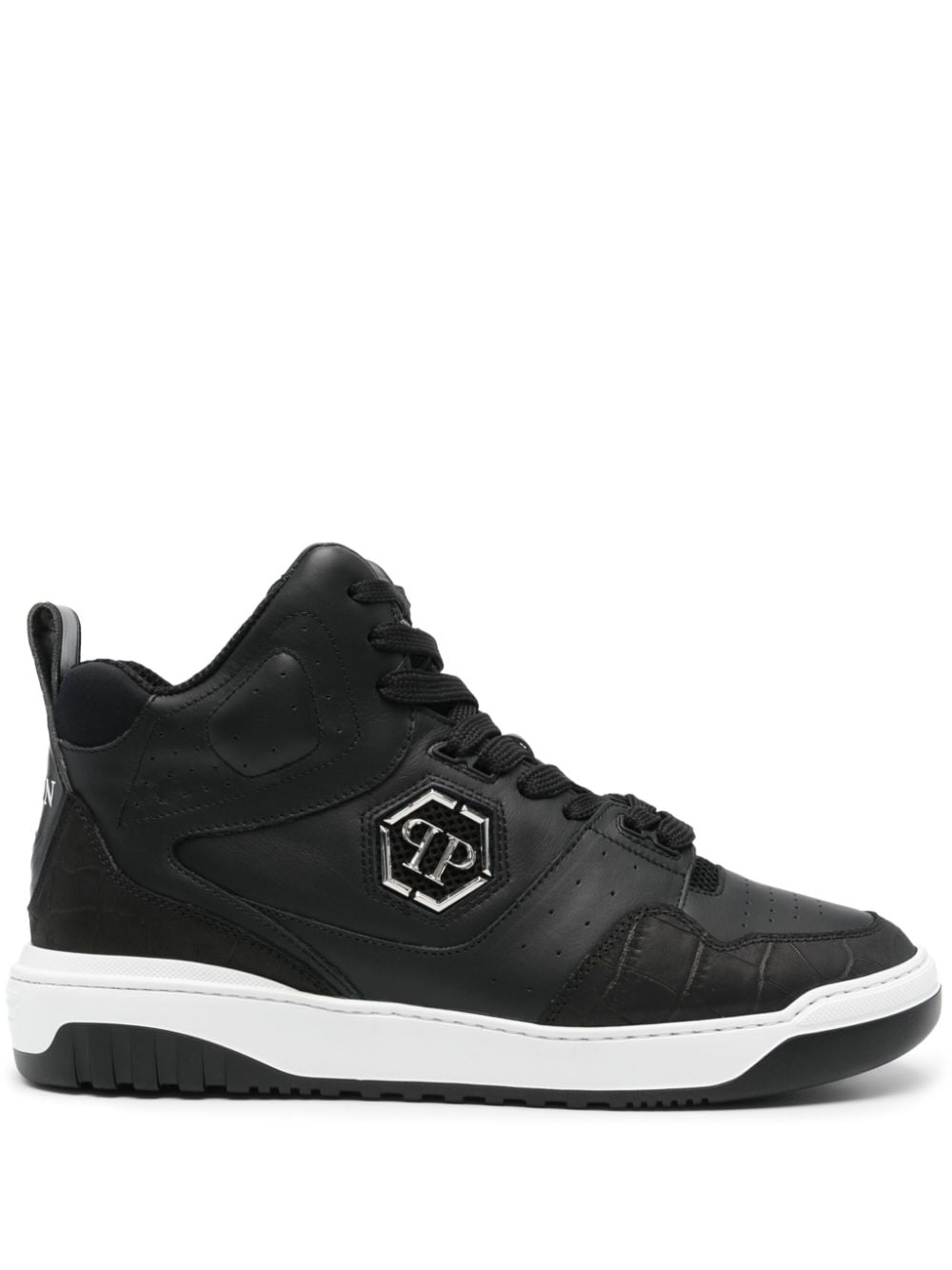 Shop Philipp Plein Logo-plaque Sneakers In 黑色