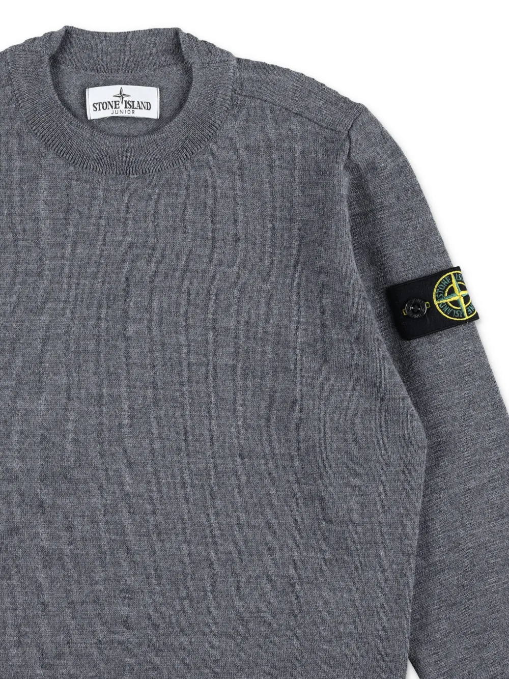 Stone Island Junior Sweater met Compass-logopatch Grijs