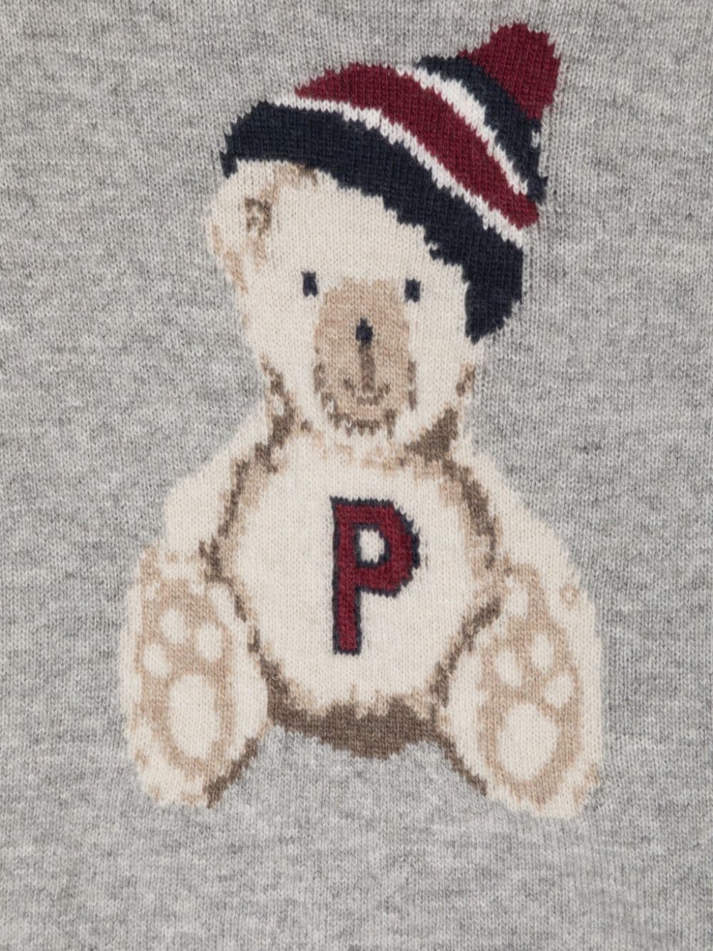 PATACHOU TEDDY BEAR-INTARSIA SWEATER 