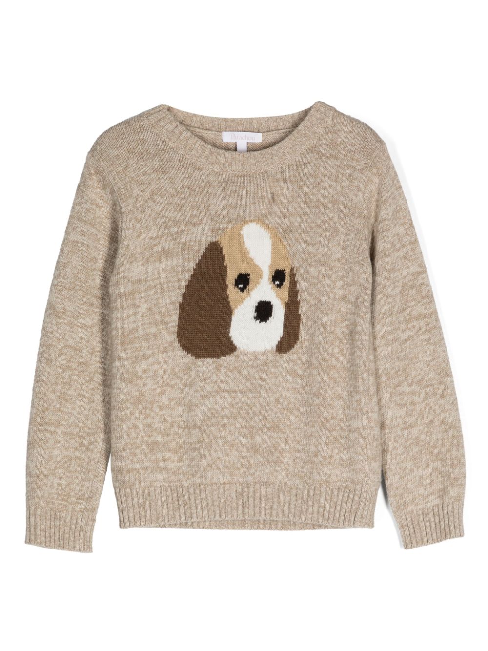 Shop Patachou Intarsia-knit Sweater In Neutrals