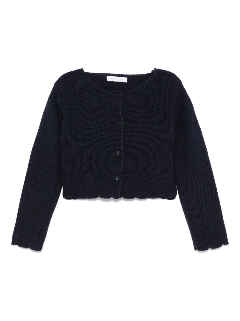 Patachou scallop-edge cardigan - Blue