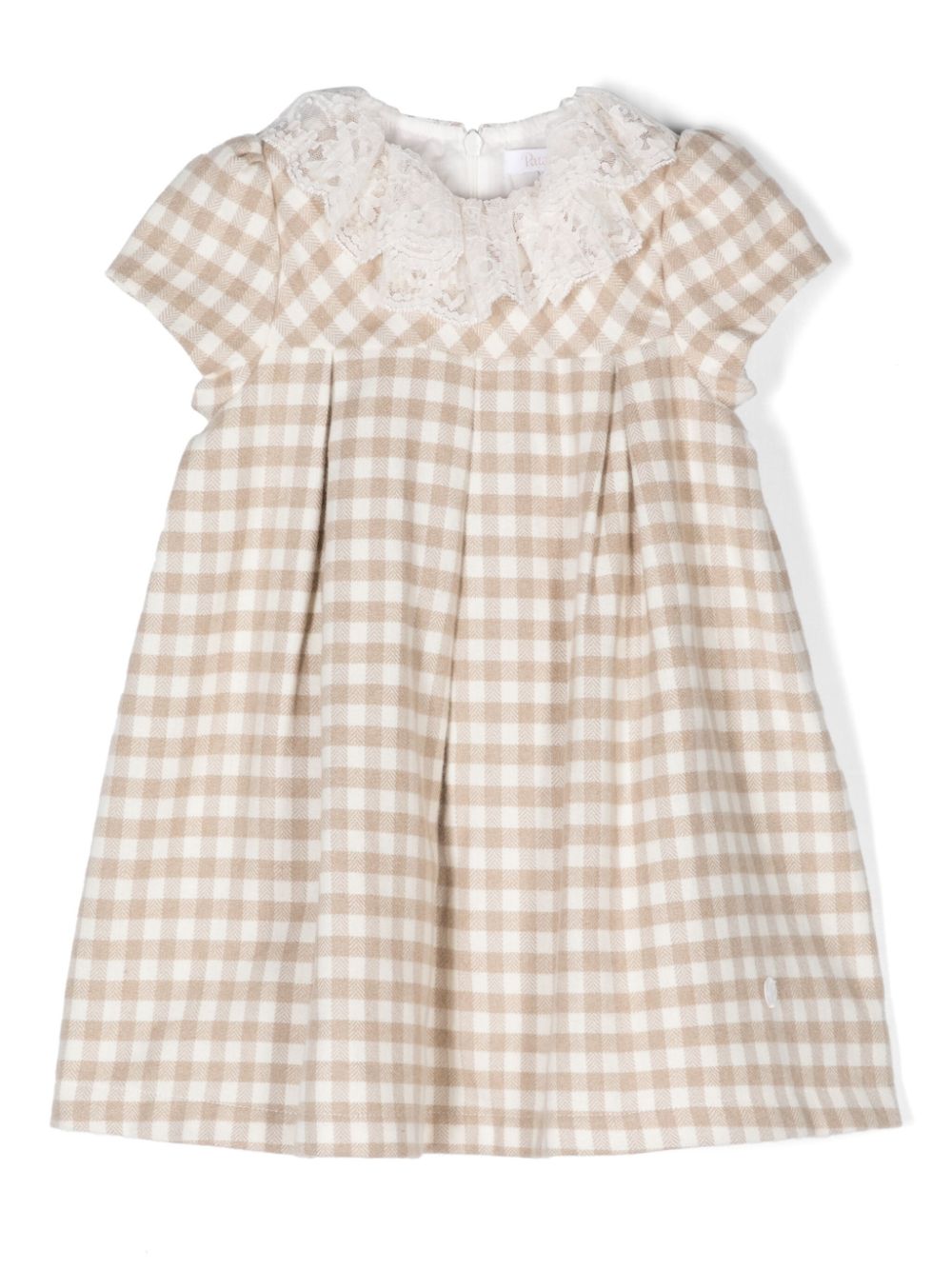 Patachou Jurk met gingham ruit Beige