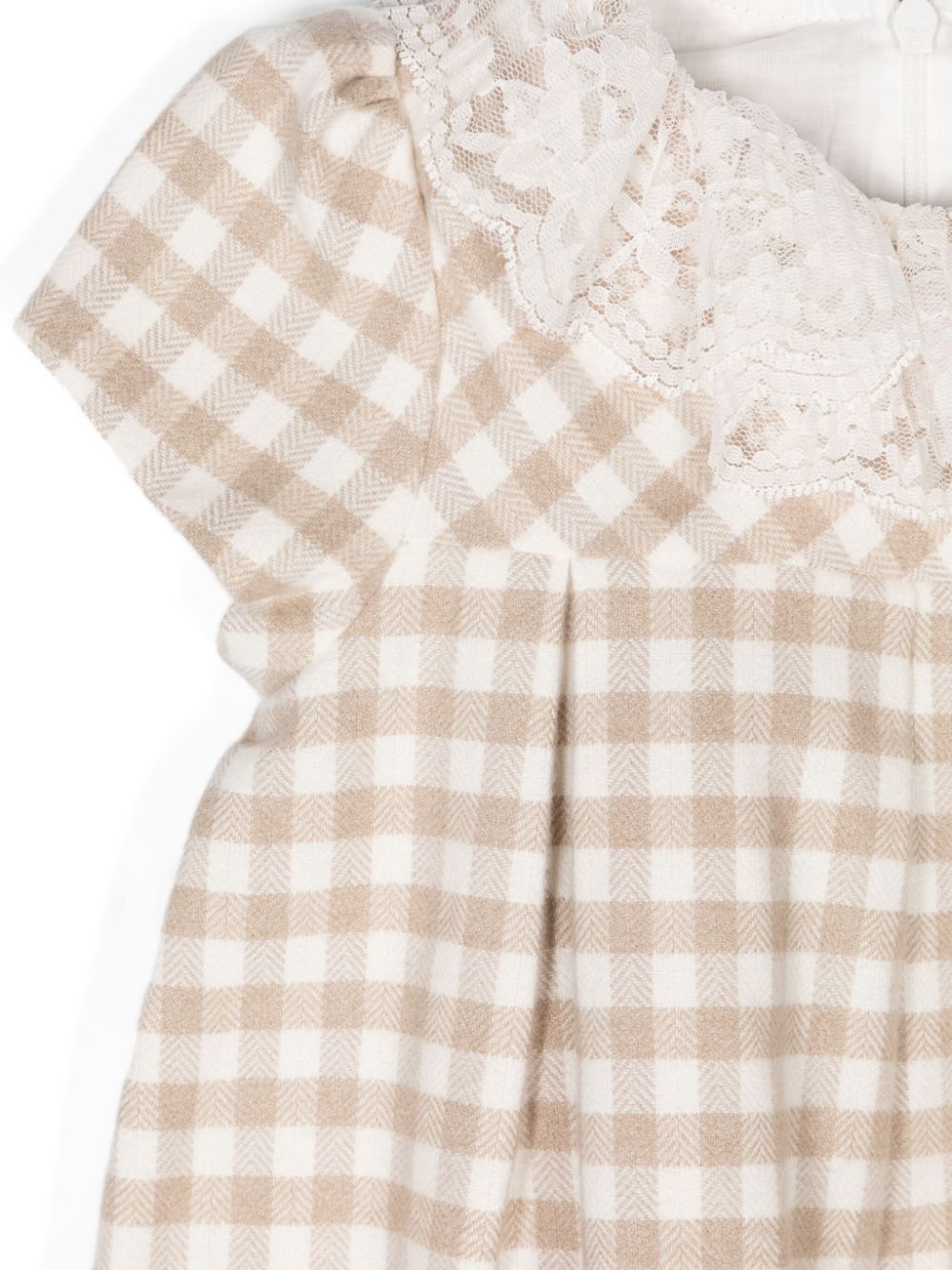 Patachou Jurk met gingham ruit Beige