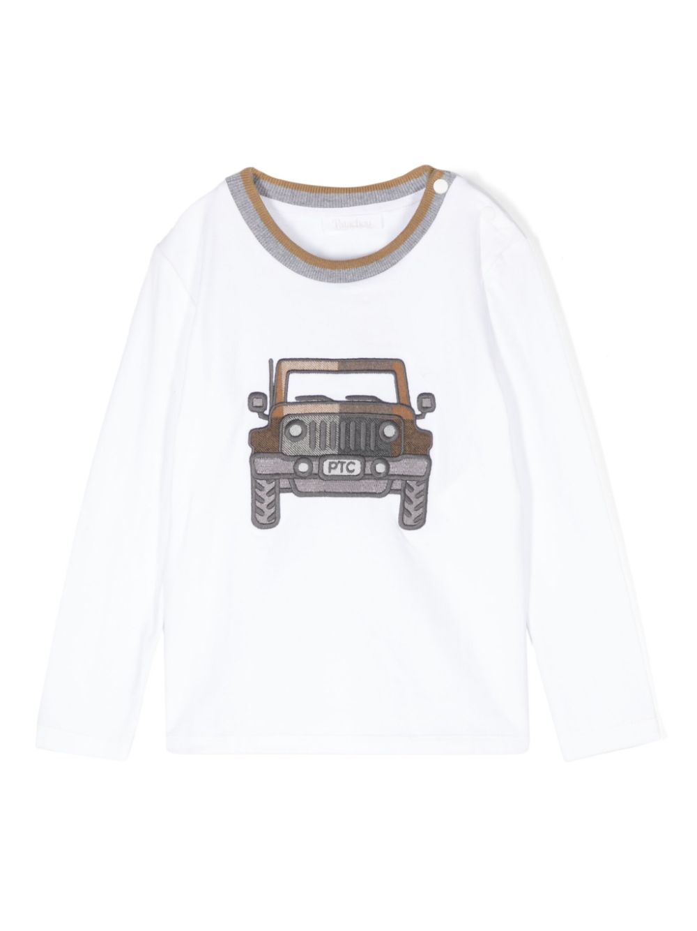 Shop Patachou Motif-embroidered T-shirt In White