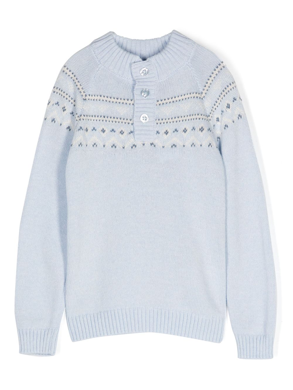 Patachou intarsia-knit sweater - Blue