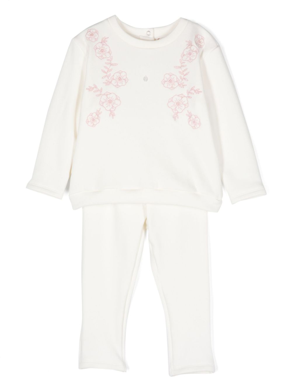 Patachou floral-embroidered tracksuit - Neutrals