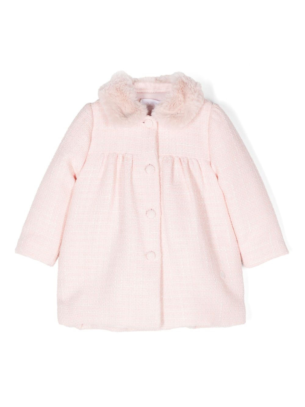 Patachou logo-plaque coat - Pink