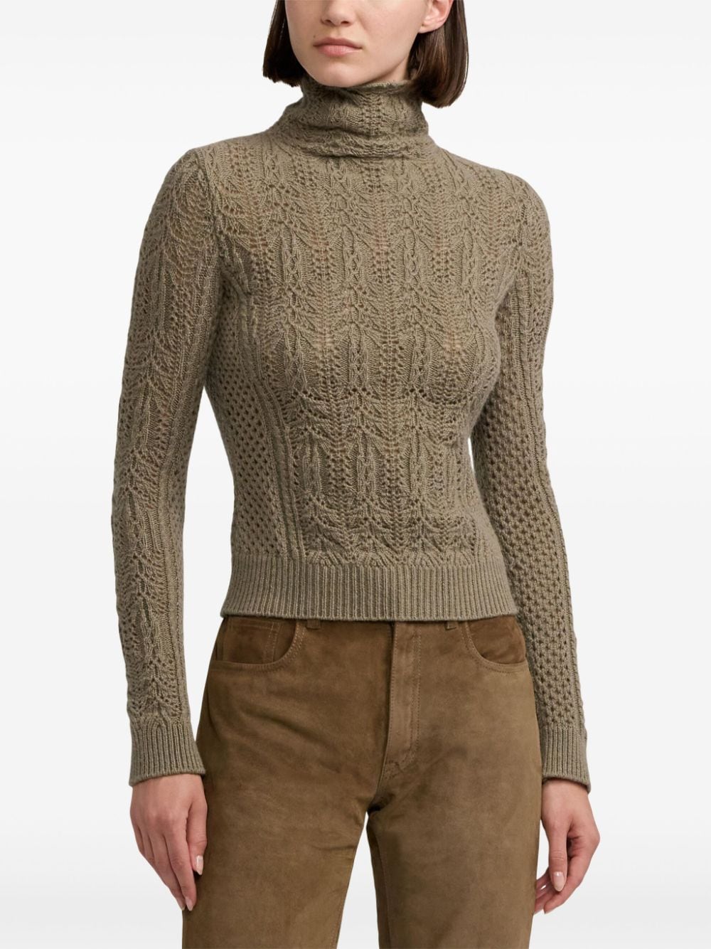 Shop Ralph Lauren Lefty Pointelle-knit Jumper In Grün