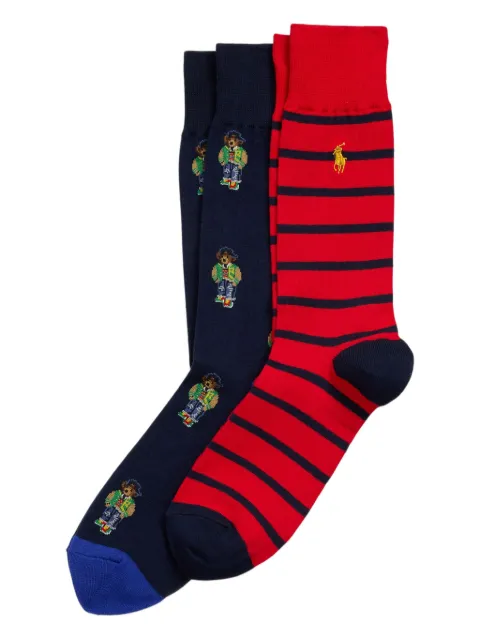 Polo Ralph Lauren calcetines con motivo de rayas y bordado