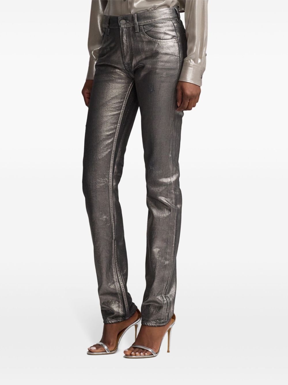 Shop Ralph Lauren 750 Straight-leg Jeans In Silver